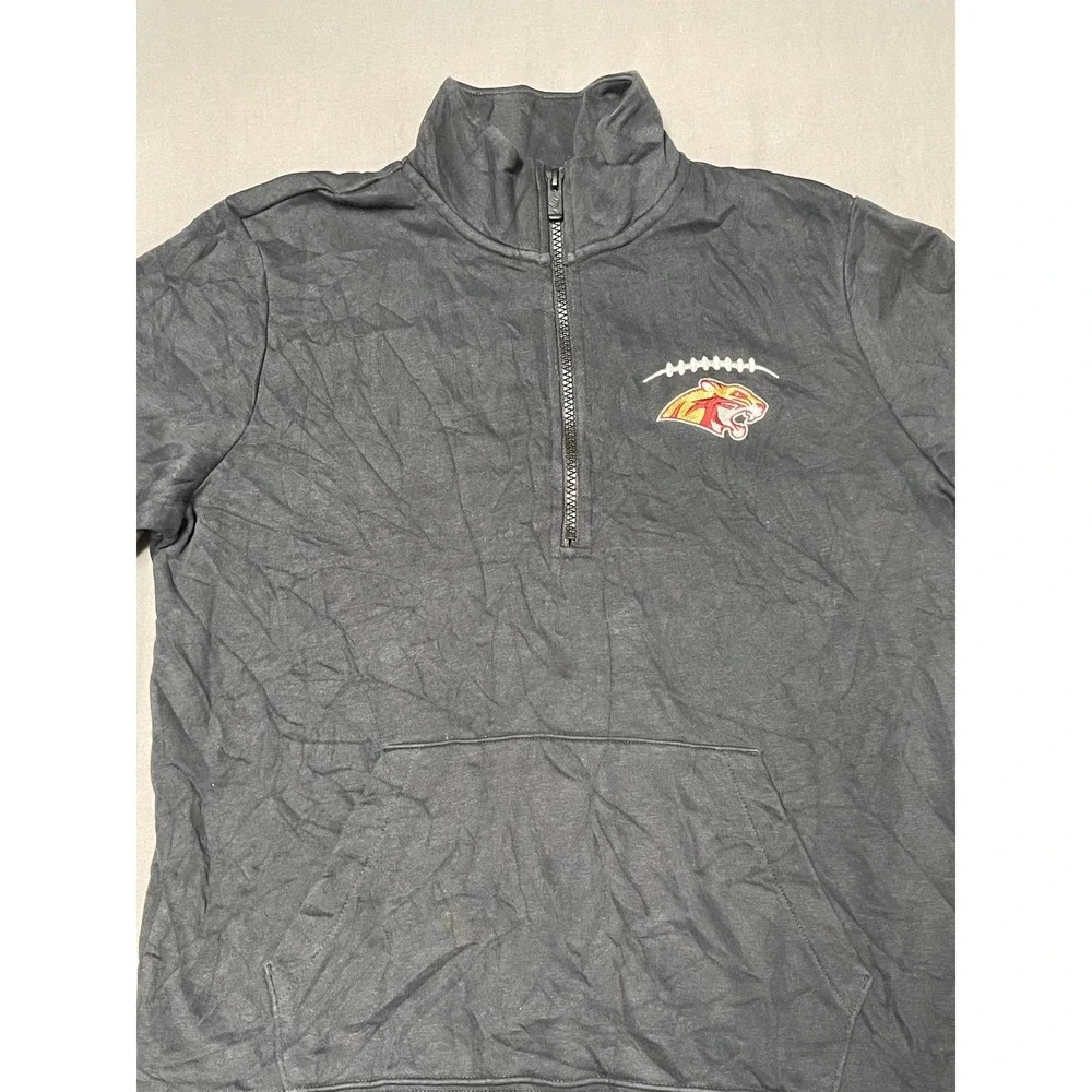 Nike Mens Quarter Zip Pullover Sweatshirt Black College Football Mascot Small
